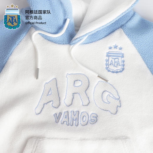 阿根廷国家队官方童装丨童装白蓝色拼接摇粒绒卫衣梅西球迷 商品图2