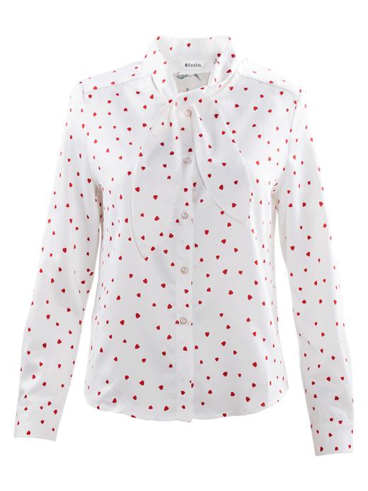 长袖衬衫女2022秋季新款印花法式缎面衬衣设计感小众波点上衣轻熟 商品图3