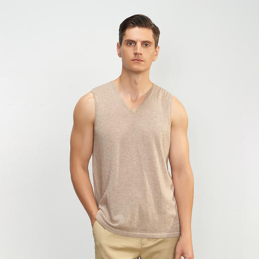 【小山羊绒内衣男士背心】METTE羊绒世家秋冬男圆领小山羊绒背心轻薄纯色保暖毛衣 商品图0