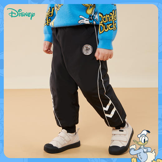 迪士尼童装男童冬季新款夹棉长裤中小童时尚休闲松紧束脚裤234K1389
 商品图1