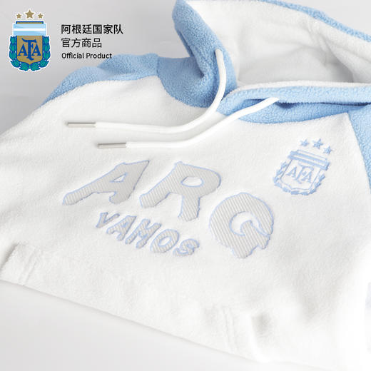 阿根廷国家队官方童装丨童装白蓝色拼接摇粒绒卫衣梅西球迷 商品图3