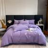 轻奢刺绣磨毛四件套，纯色加厚被套床上用品四季通用MH-012 商品缩略图5