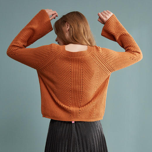 欧芮儿春秋装女2019长袖宽松套头毛衣女春秋百搭针织衫 商品图2