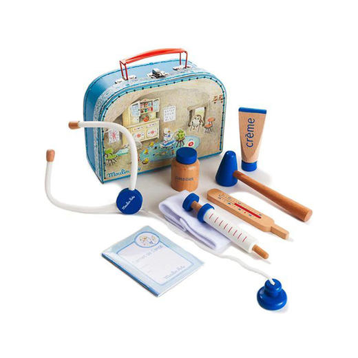 法国 Moulin Roty 农场大家庭系列小医生的手提箱20x14厘米-632402 商品图0