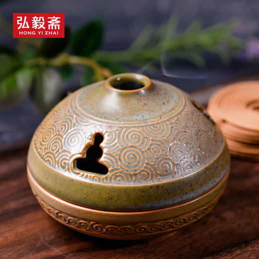 《定风波》陶艺盘香炉 商品图0