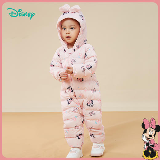 迪士尼童装秋冬款米妮满印连帽羽绒连体衣宝宝保暖舒适冬装羽绒服234L955
 商品图5