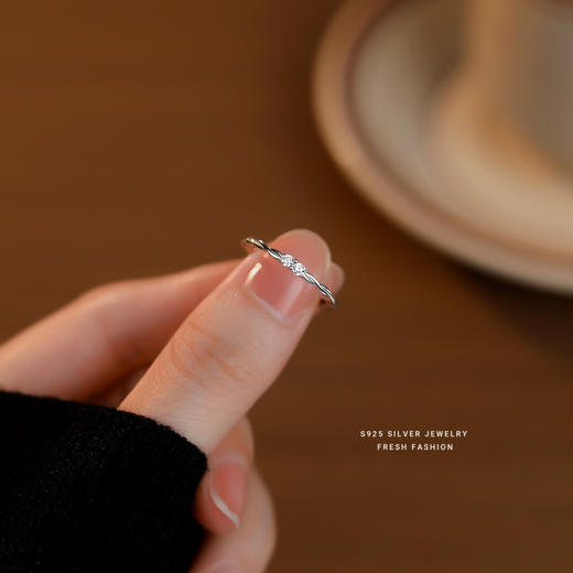 【美素】S925银素圈冷淡风麻花锆石戒指【YXS-K1465】 商品图2
