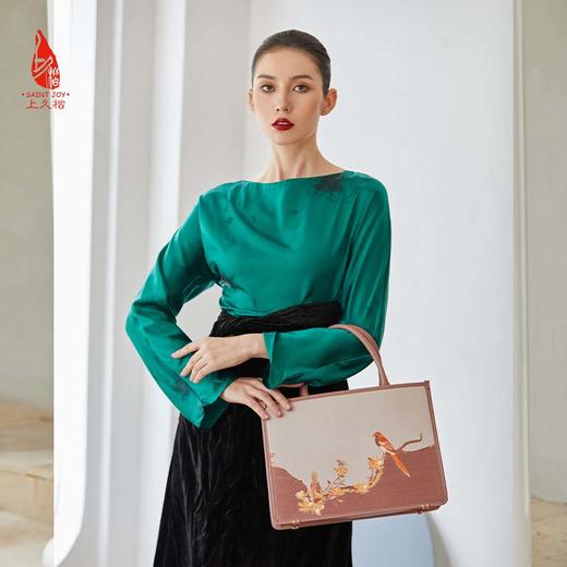 SAINTJOY/上久楷 宋锦女式拎包   鹊上枝头 BWW22A0501 商品图14