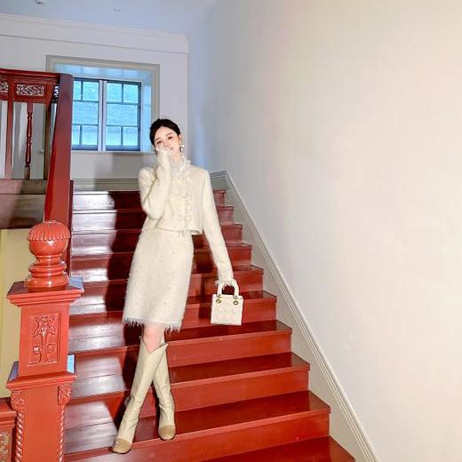 BeQueenStory【月光手信】新中式国风手工盘扣羊毛外套&连衣裙套装 商品图4