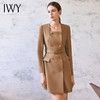 IWY/气质小香风连衣裙女秋冬长袖绑带显瘦西装裙法式名媛职业装工作服Q13328 商品缩略图3