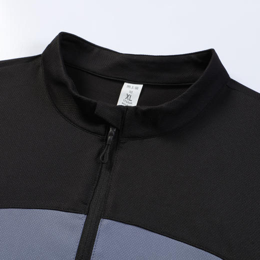 跑步运动长袖t恤男款 立领半拉链纯色健身衣训练弹力速干衣 商品图3