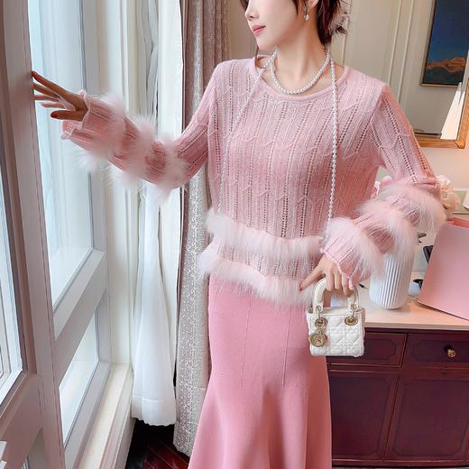 张心子【奶昔糯米】慵懒风奶系穿搭套头针织衫2023秋冬新款毛绒上衣 U2309144 商品图4