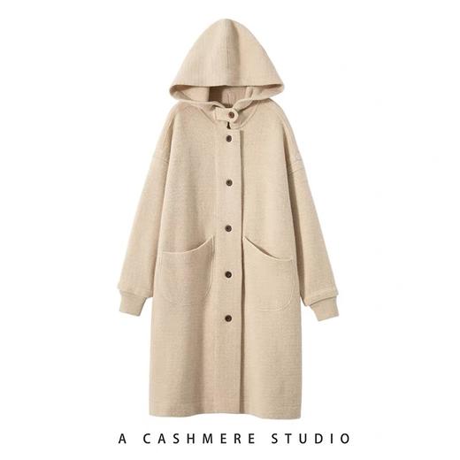 S·Y·C【强烈推荐】一件难得！重磅加厚山羊 绒中长款连帽外套R23092 商品图0