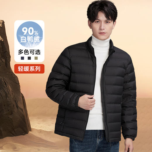 【新款DK】大依优型大码男装立领轻薄羽绒服大号外套休闲加肥加大胖子穿上衣 商品图0