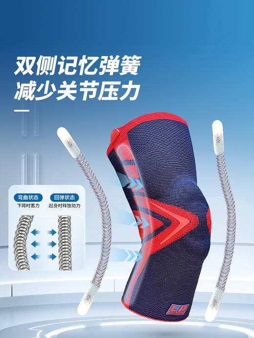 LP1603CK弹簧支撑透气护膝 户外登山慢跑健身篮羽毛球运动护具 商品图3