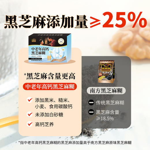 南方黑芝麻中老年高钙黑芝麻糊320g无添加蔗糖高钙高膳食纤维喝出年轻姿态 商品图4