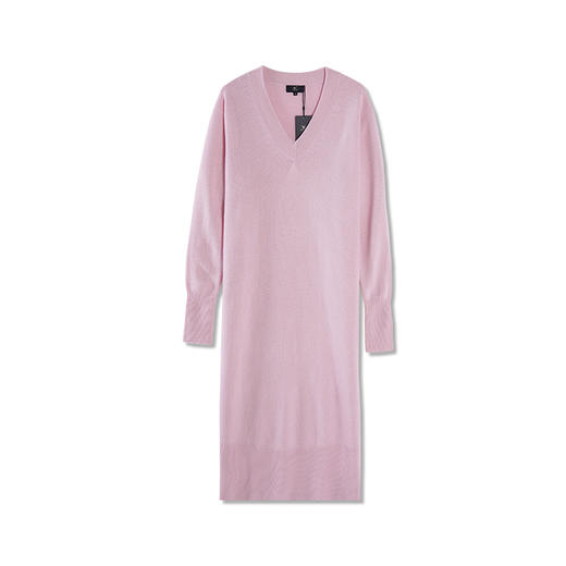 东黎 • 小山羊绒女士秋冬V领宽松气质打底连衣裙 21D12 商品图9