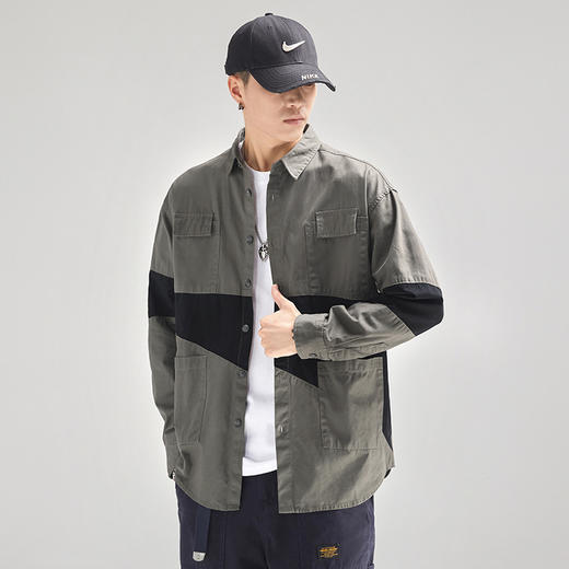 秋季新品潮流日系长袖衬衫男痞帅休闲男装潮牌工装衬衣   AY-DCZ122【Z122】* 商品图0
