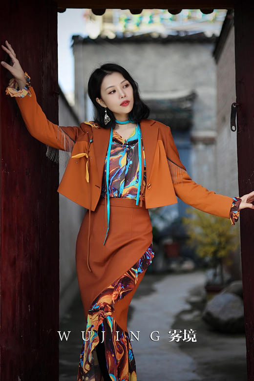 3203018 流光暖阳 进口超细加密玛卡布，进口立体十字花呢西装 雾境 商品图4