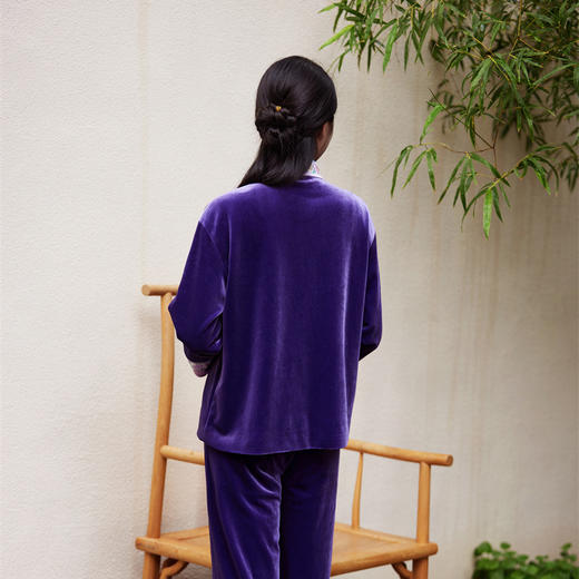 FLZD新中式唐装丝绒拼接外套女装开衫上衣盘扣刺绣气质感国风女 商品图1