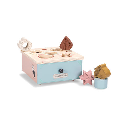 法国 Moulin Roty 雨后系列木制婴儿敏捷开发块形状盒子玩具-715364 商品图1