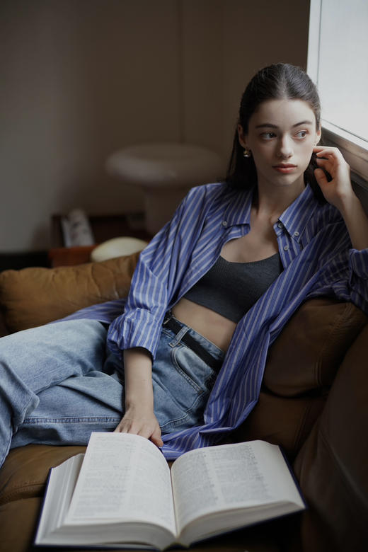 my dark blue striped shirt 商品图1