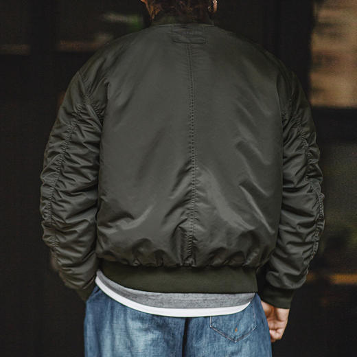 工装优选 美式复古MA1飞行员夹克棉服军事风加厚棒球服外套男秋冬 商品图4