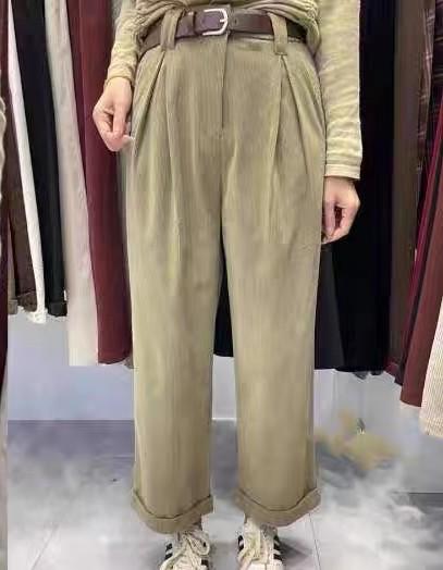 C6291       高腰休闲气质百搭直筒哈伦灯芯绒长裤（特价不退换） 商品图1