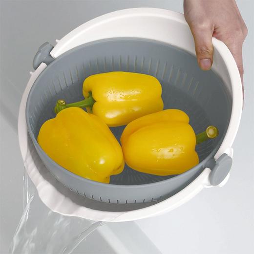 可旋转洗菜篮 大 灰色 商品图0