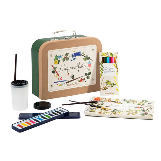 法国 Moulin Roty 花园系列儿童大自然发现小小绘画家水彩手提箱-712415 商品图0