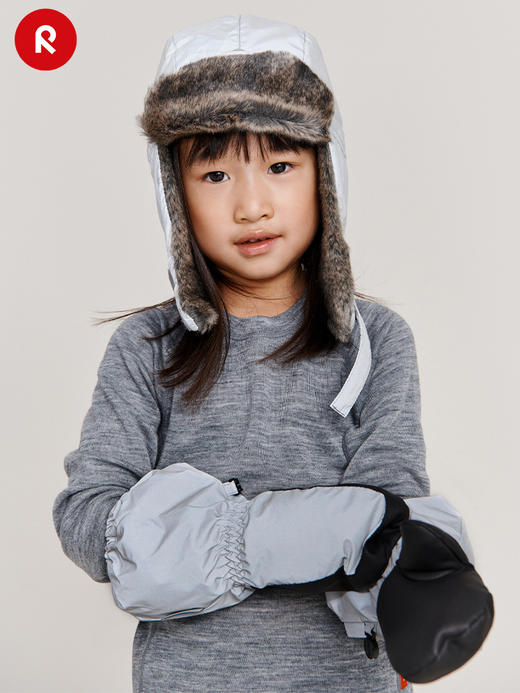 reima男女儿童户外连指手套大童冬季新款抓绒反光保暖耐磨 商品图1