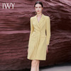 IWY/简约黄色百褶裙西装连衣裙修身收腰秋季新款通勤A字裙Q13329 商品缩略图3