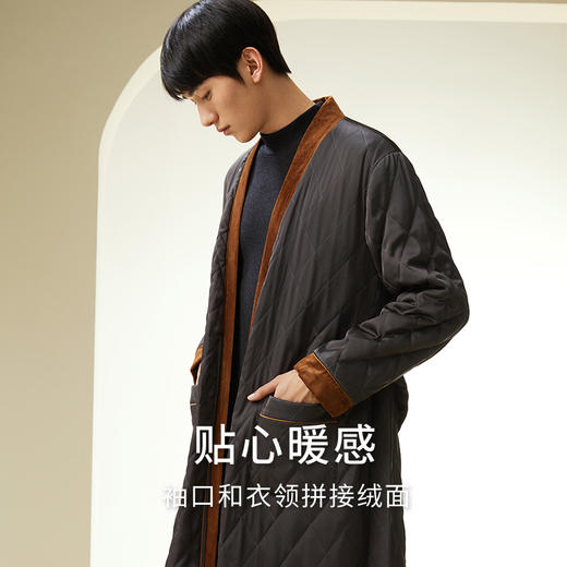 【暖暖家居服】金三塔桑蚕丝填充睡袍男士秋冬新品保暖丝绵家居服  YSMDD102 商品图1