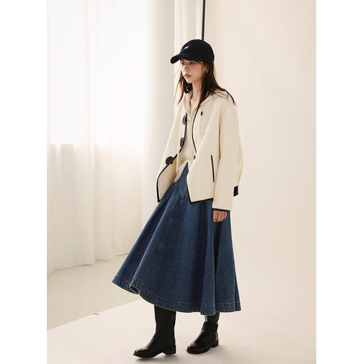 Even Vintage |纯棉高盎司牛仔 高腰黄金比例复古伞裙牛仔半身裙 商品图2