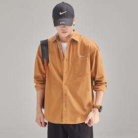 秋季新款衬衫男长袖宽松休闲纯棉立领日系衬衣男士潮牌上衣服    AY-DCZ730【Z730】