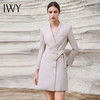IWY/绑带西装连衣裙女秋冬长袖职业裙气质美容院工作服Q13323 商品缩略图1