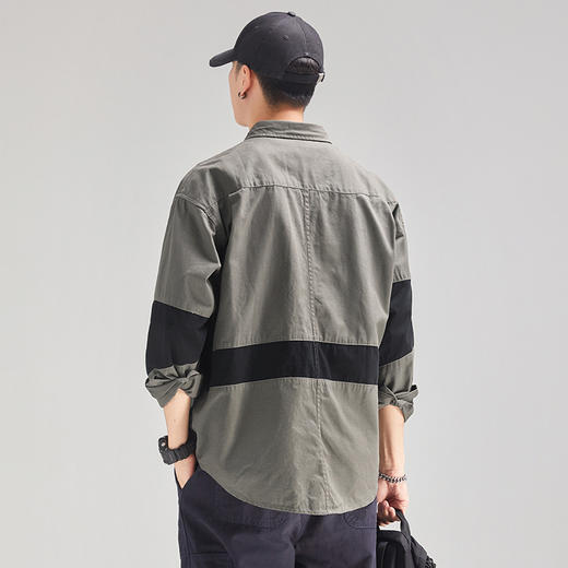 秋季新品潮流日系长袖衬衫男痞帅休闲男装潮牌工装衬衣   AY-DCZ122【Z122】* 商品图2