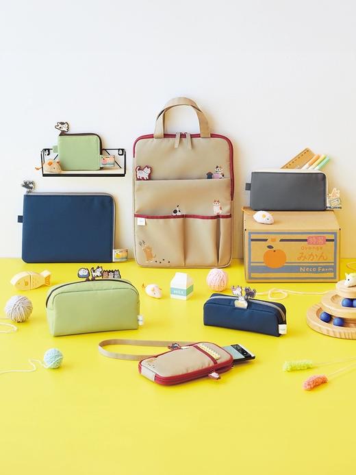 日本LIHIT LAB.喜利Cat's Daily可爱猫咪多功能手提包平板电脑包手拎包 商品图0