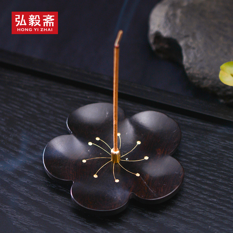 【积分兑换】《梅花三弄》紫光檀香插