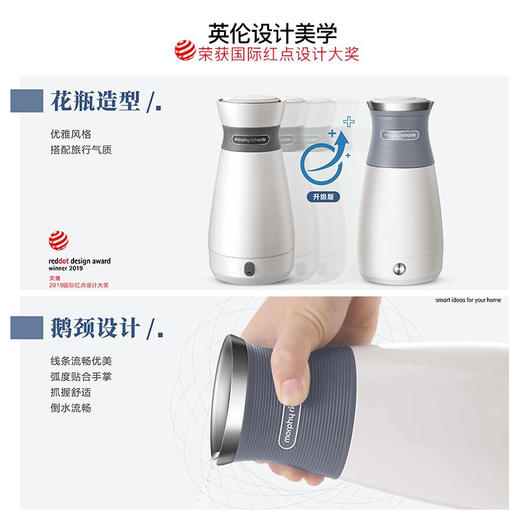 【小家电】摩飞电热烧水壶旅行便携一体式自动断电防干烧家用学生宿舍MR6090HF 商品图2