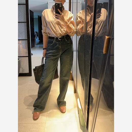 【特价商品不退不换】【可可推荐】复古回潮 直筒牛仔裤 拉长腿部|修饰腿型 篙腰弹力 宽松有度 舒适佰搭 商品图7