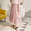 欧芮儿2019新款秋装显瘦粉色半身裙女不规则甜美星星网纱裙长裙 商品缩略图0