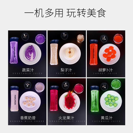 【小家电】摩飞便携式榨汁机多功能家用电动水果榨汁杯家用料理打果汁搅拌机MR9500HF 商品图4