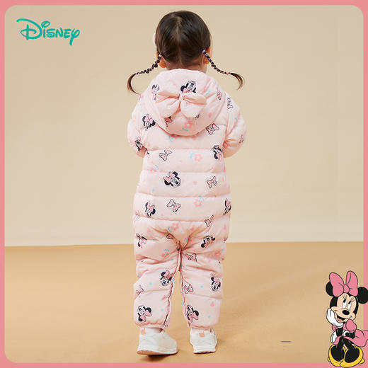 迪士尼童装秋冬款米妮满印连帽羽绒连体衣宝宝保暖舒适冬装羽绒服234L955
 商品图4