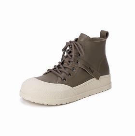 西村名品2023秋季新品真皮防滑乐福鞋厚底高帮ins潮运动板鞋X23DS45451