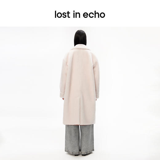 [断码]lost in echo设计师品牌宽松撞色拼接口袋羊毛长款直筒大衣外套女 商品图3
