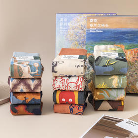 莫奈名画&梵高名画系列▪初秋新品▪重磅来袭 🙋美术师设计‼️脚腕上的名画🧦 中长筒袜设计包裹十足！冬天不怕冻脚！！