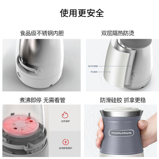 【小家电】摩飞电热烧水壶旅行便携一体式自动断电防干烧家用学生宿舍MR6090HF 商品图4