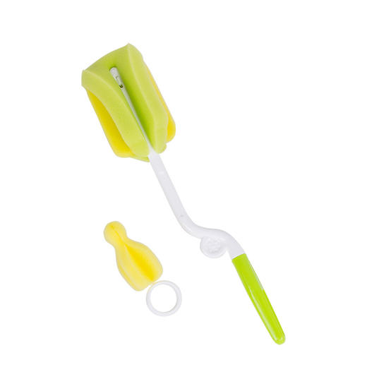 「二合一奶瓶刷」哆拉哆布 奶瓶奶嘴两用刷 360度旋转海绵奶瓶刷 寝具用品 商品图1