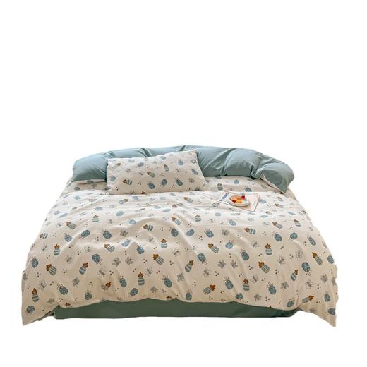 「四件套！数款可选」A类提花双层纱小竺棉四件套 复古小清新印花床单床笠被套床上用品 商品图3